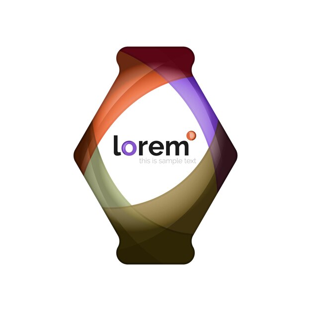 Logo de conception géométrique abstraite composé d'éléments fluides