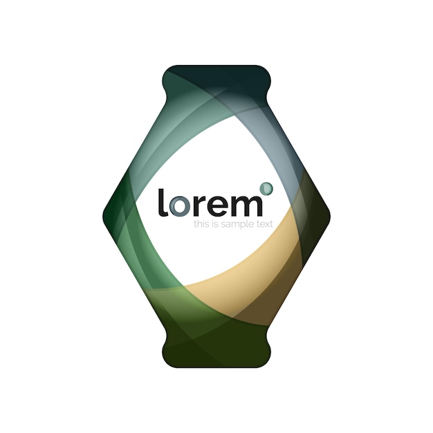 Logo de conception géométrique abstraite composé d'éléments fluides