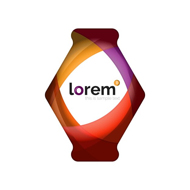 Logo de conception géométrique abstraite composé d'éléments fluides