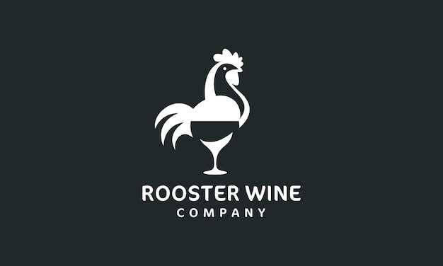 Logo De Conception De Logo De Vin De Poulet