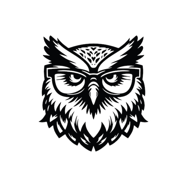 Logo de conception des lunettes à visage de hibou