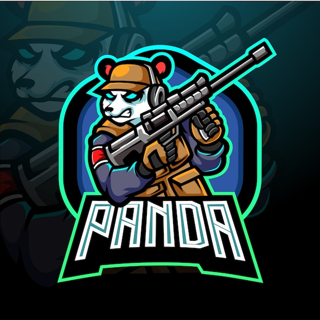 Logo De Conception De Mascotte Panda Esport