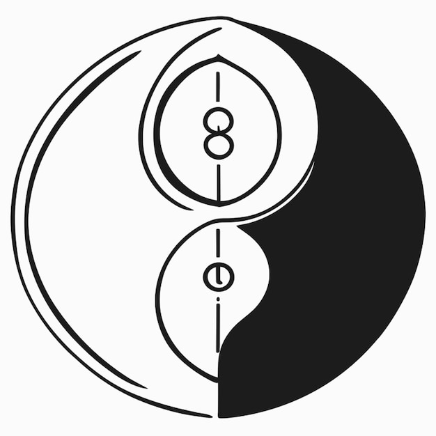 Vecteur logo de conception de mode pour ma marque de vêtements incorporant le concept de yin et yang mon nom de marque