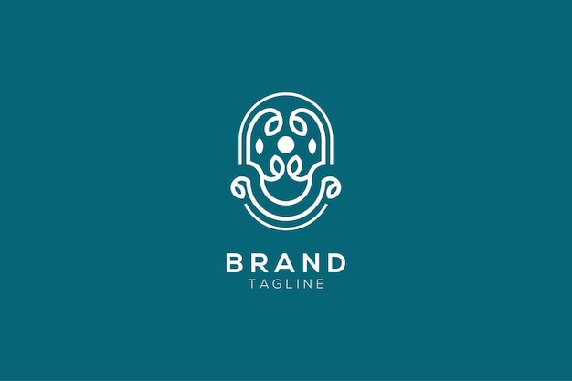 logo de conception de modèle vectoriel de vache linéaire