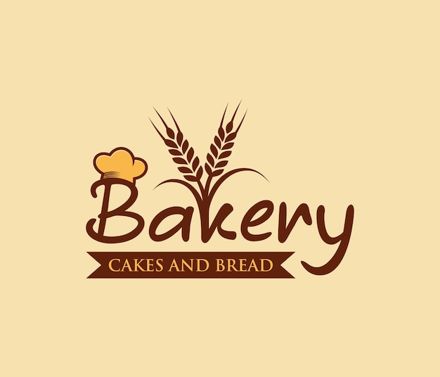 Vecteur logo de conception de pain et de gâteaux de boulangerie