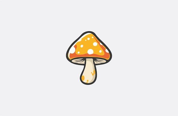 Le Logo De La Conception Plate De L'illustration Vectorielle Du Champignon