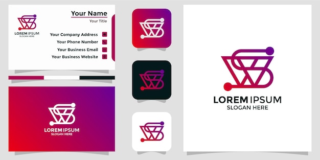 Vecteur logo de conception de technologie moderne et carte de marque