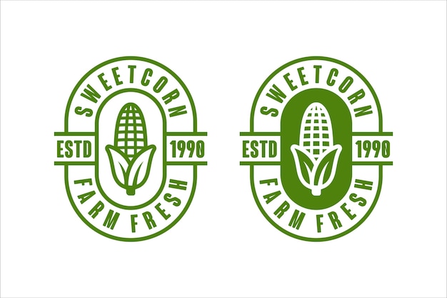 Logo De Conception De Vecteur Frais Ferme De Maïs Doux