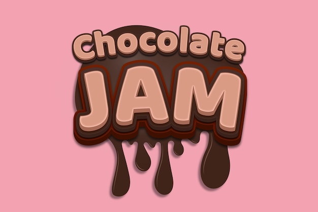 Logo De Confiture De Chocolat Avec Effet De Texte Modifiable