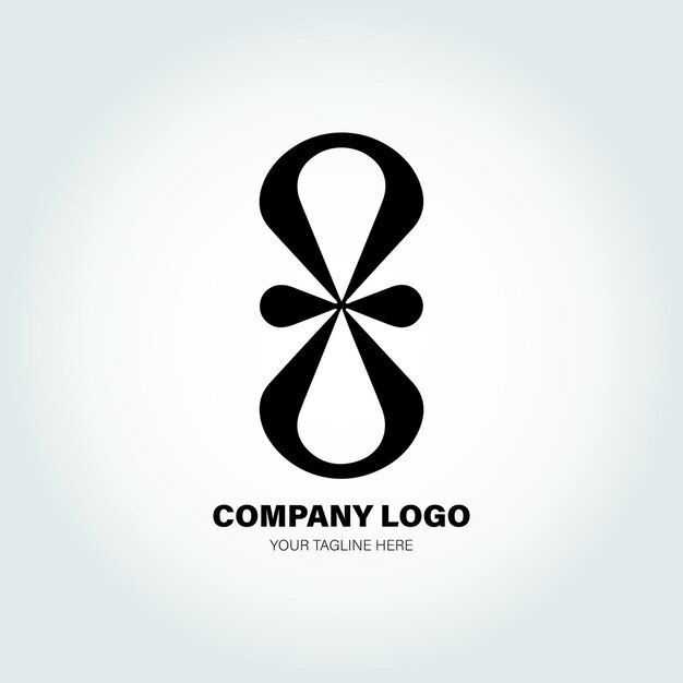 Vecteur le logo consiste en une marque abstraite symétrique qui ressemble à un papillon stylisé ou à un symbole géométrique