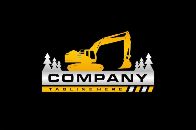 Logo De Construction D'arbre De Pelle