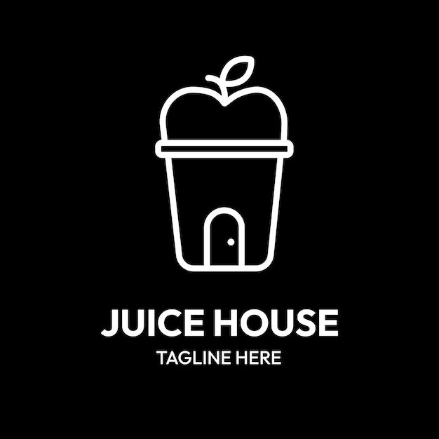 logo de contour d'art en ligne de magasin de jus de fruits