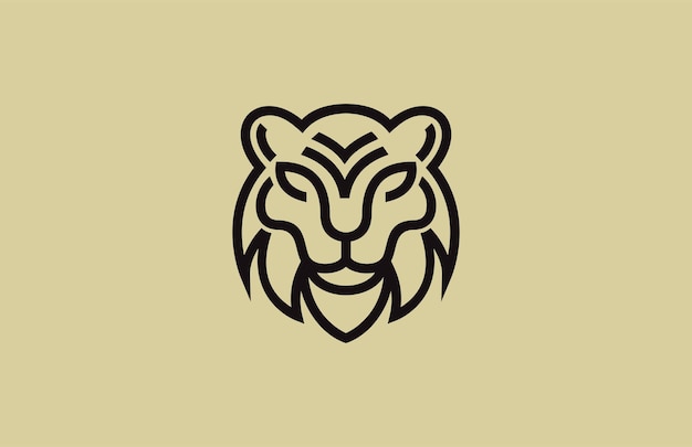 Logo De Contour De Tête De Tigre Du Bengale