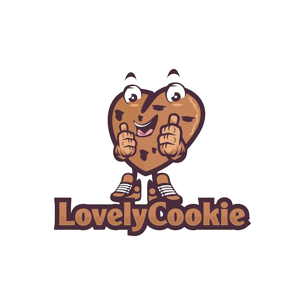 Logo De Cookies Avec Mascotte D'amour