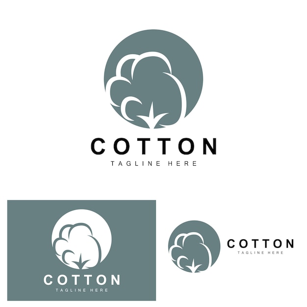 Logo De Coton Doux Fleur De Coton Vecteur De Conception De Plantes Organiques Naturelles Matériaux De Vêtements Et Textiles De Beauté