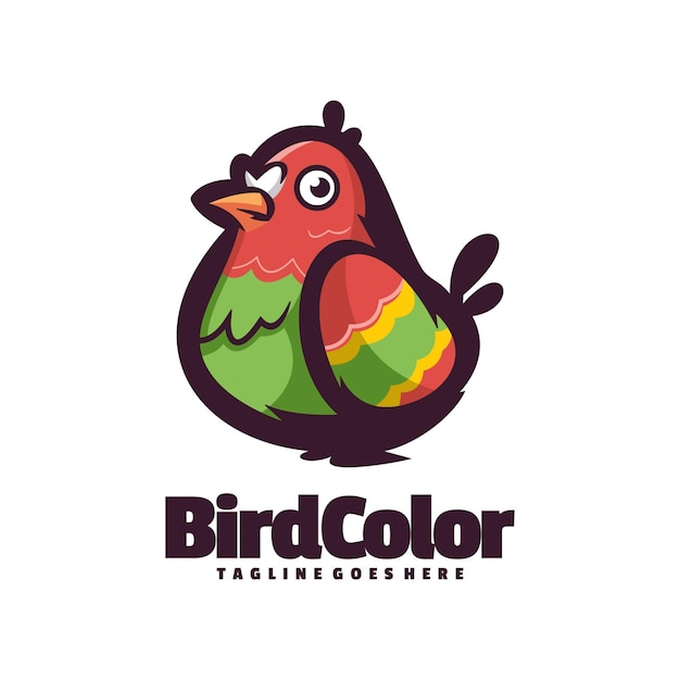 Vecteur logo couleur oiseau avec un oiseau dessus