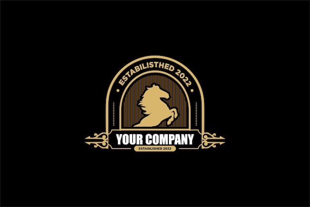 Logo De Course De Chevaux Style Vintage