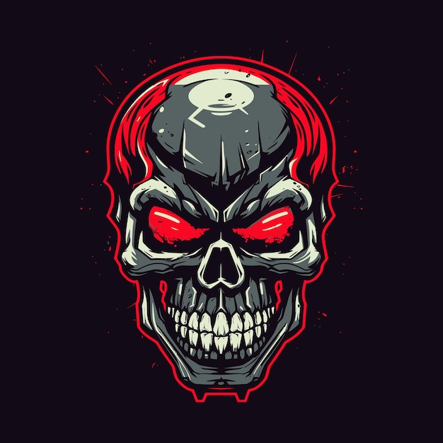 Logo d'un crâne en colère conçu dans le style d'illustration esports