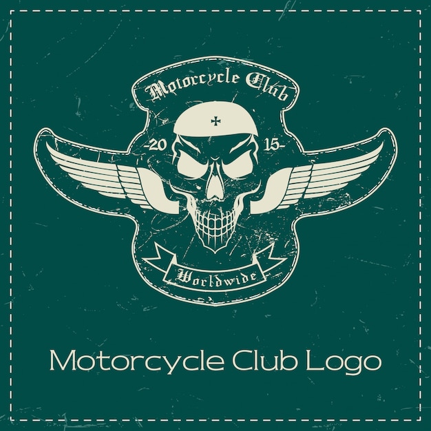 Vecteur logo de crâne moto club