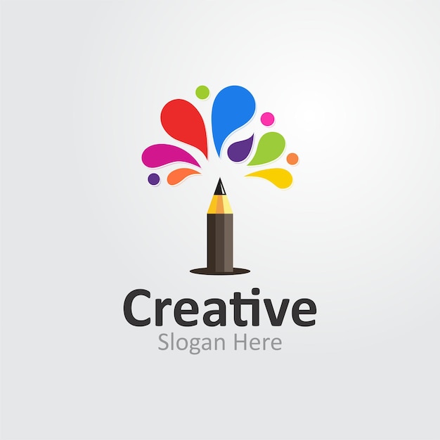 Logo crayon spirale vectoriel