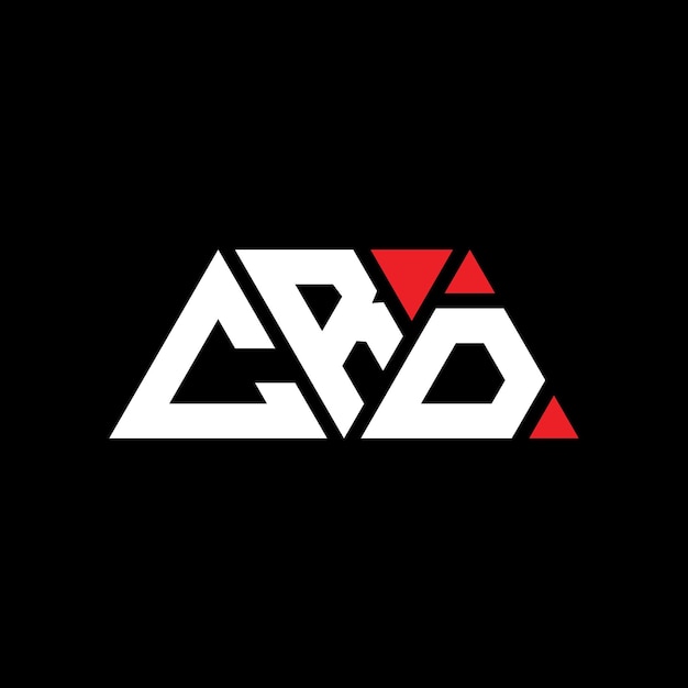Vecteur le logo de crd est un triangle en forme de triangle, un monogramme, un modèle de logo vectoriel en couleur rouge, un logo triangulaire, un logo simple, élégant et luxueux.