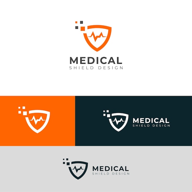 Logo créatif du vecteur de bouclier médical