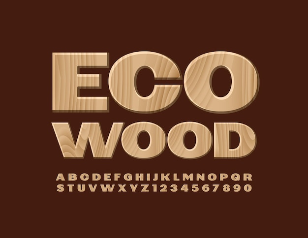 Logo Créatif Eco Wood Tree Texture Police Motif Naturel