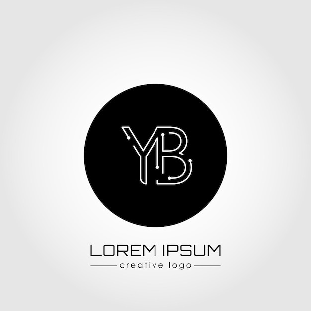 Le logo créatif est la lettre Y et B Un élément de conception d'une carte de visite de logo signe d'entreprise ou monogramme L'idée d'un design thématique