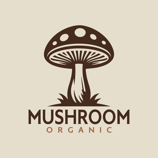 Vecteur logo créatif de la ferme de champignons biologiques