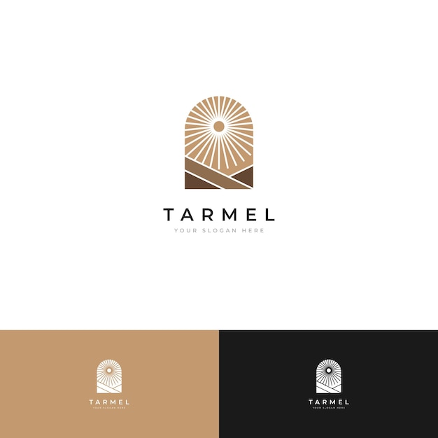 Logo créatif Minimal Desert avec un modèle de conception de style Boho
