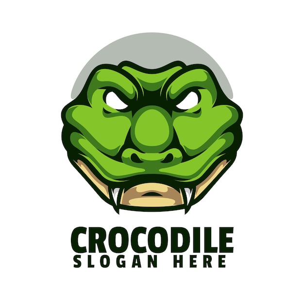 Vecteur un logo crocodile vert avec une grosse tête