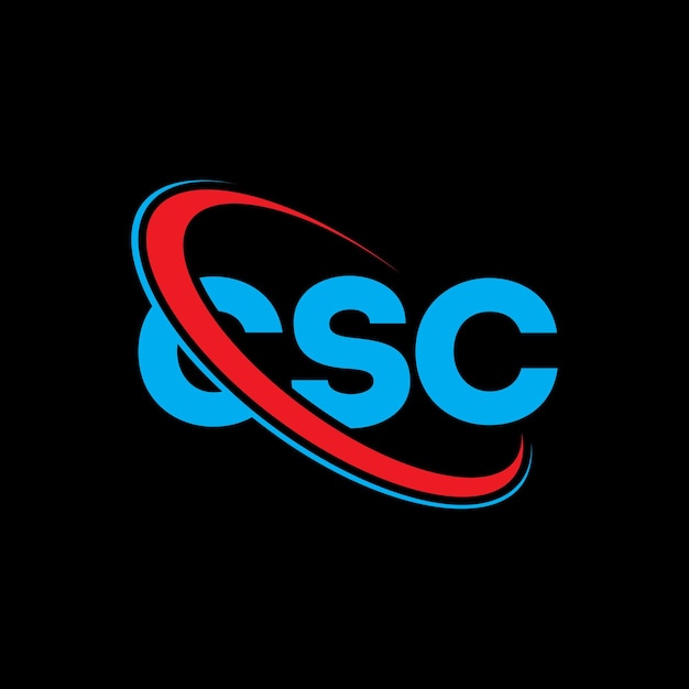 Vecteur le logo de csc est une lettre de csc, une initiale de csc liée à un cercle et à un monogramme en majuscules, une typographie de csc pour les entreprises technologiques et la marque immobilière.