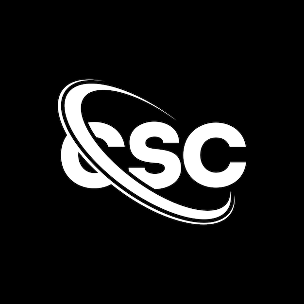 Vecteur le logo de csc est une lettre de csc, une initiale de csc liée à un cercle et à un monogramme en majuscules, une typographie de csc pour les entreprises technologiques et la marque immobilière.