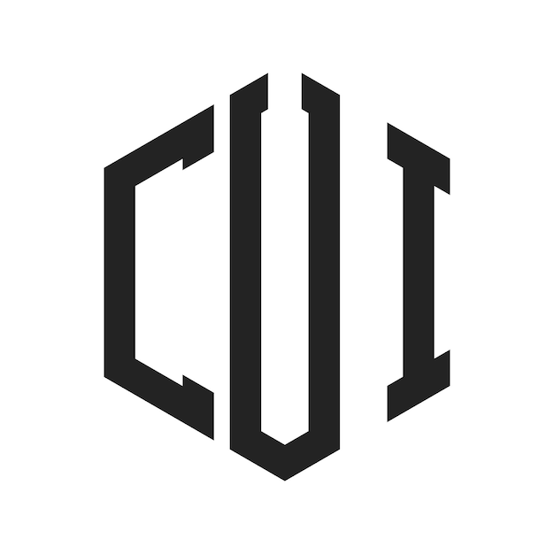 Le logo CUI Design Initial Letter CUI Monogram Logo en utilisant la forme d'hexagone
