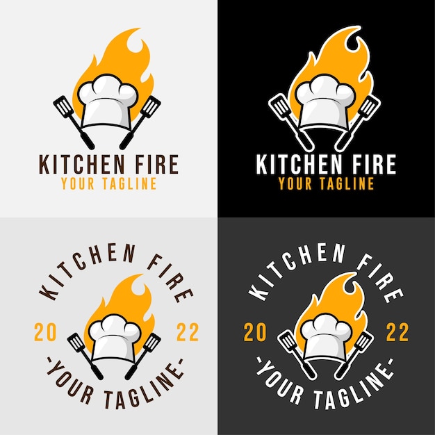 Vecteur logo de cuisine du chef pour le modèle de boulangerie de restaurant et de café