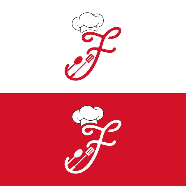 Vecteur logo de cuisine minimaliste moderne avec le design de la lettre f