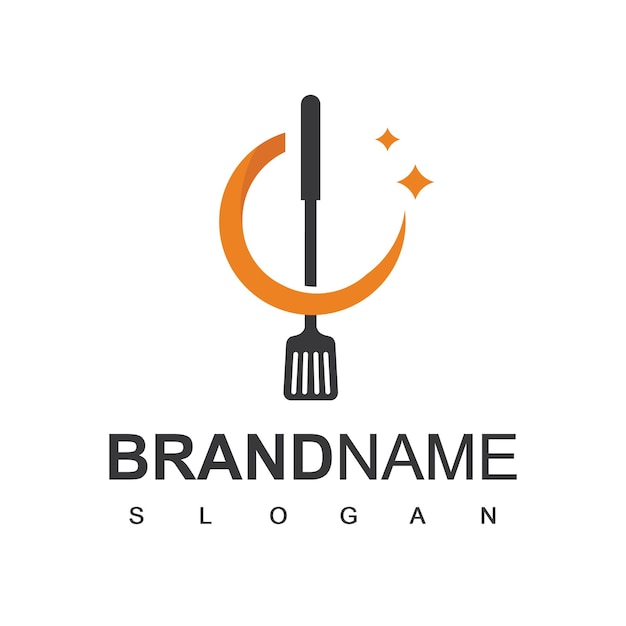 Vecteur logo de cuisine avec symbole de spatule