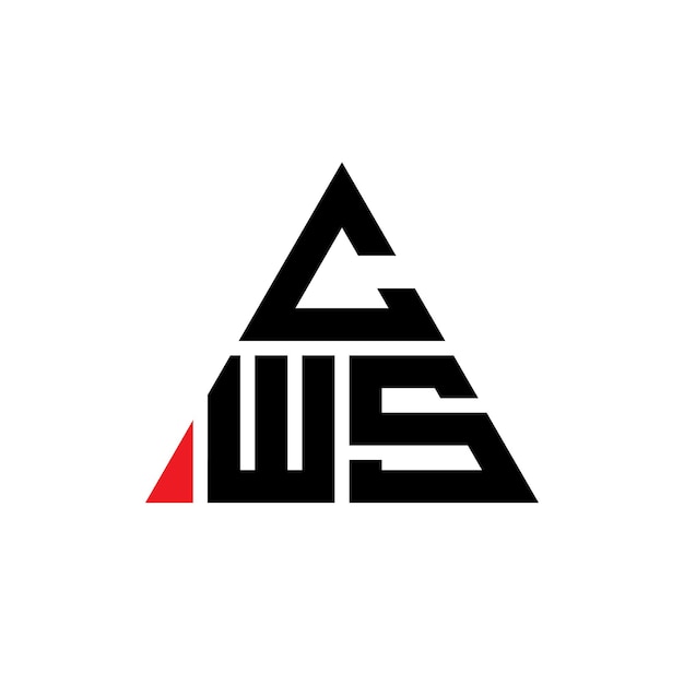 Vecteur le logo cws est un triangle en forme de triangle, un monogramme, un modèle de logo vectoriel en couleur rouge, un logo triangulaire, un logo simple, élégant et luxueux.