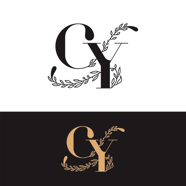 Logo Cy Monogramme De Mariage Dessiné à La Main