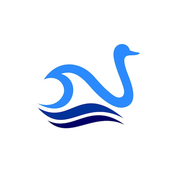 Logo De Cygne Avec Concept D'eau