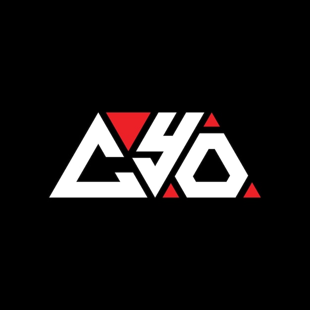 Le logo de CYO est un triangle en forme de triangle, un monogramme, un modèle de logo vectoriel en couleur rouge, un logo triangulaire, un logo simple, élégant et luxueux.