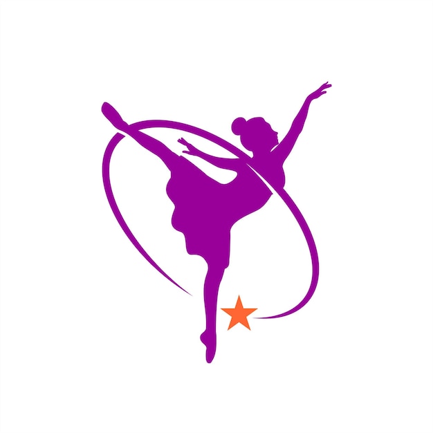 Vecteur logo de danse avec concept de gymnastique