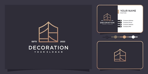 Logo De Décoration De Maison Avec Concept Créatif Vecteur Premium