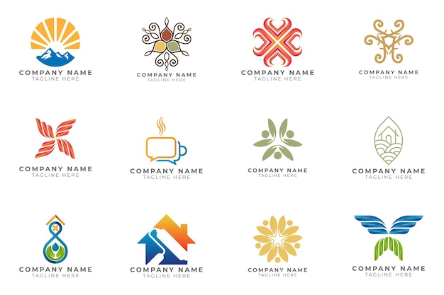 Vecteur logo défini une collection d'idées de marque moderne et créative pour une entreprise commerciale.
