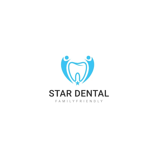 Logo dentaire de la clinique dentaire Modèle vectoriel de conception abstraite dans un style linéaire. Dentiste stomatologie médecin médecin Logotype concept icône.