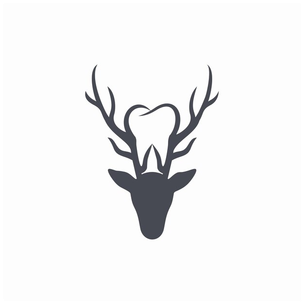 Logo Dentaire De La Tête De Cerf