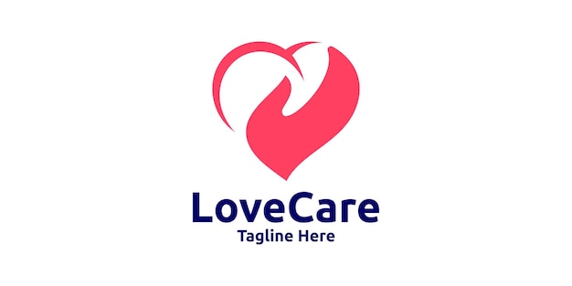 Vecteur logo design amour soin médical bénévole charité modèle de conception de logo symbole idée créative