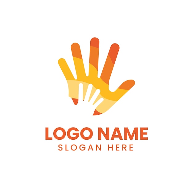 Logo Design Main Enfants Couleur