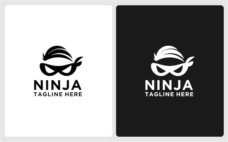Vecteur logo design ninja moderne abstrait 0