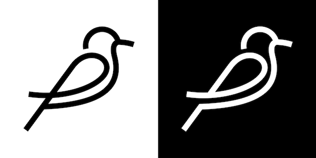 Logo Design Oiseau Ligne Icône Illustration Vectorielle Simple